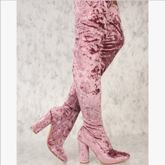 Dusty Rose Thigh High Boots - Picture 3 of 4